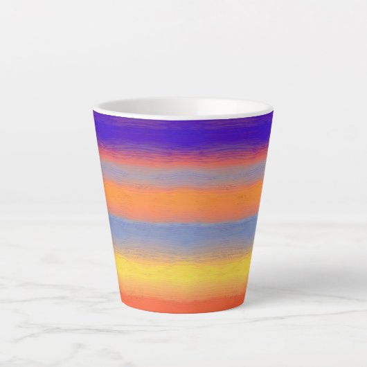 Rainbow Brushstroke Gradient Small カフェラテマグ (正面)