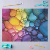 Rainbow Bubble Texture Fluid Art 薄葉紙 (クラフト)