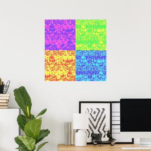 Rainbow bubble wrap pop art ポスター (ホームオフィス)