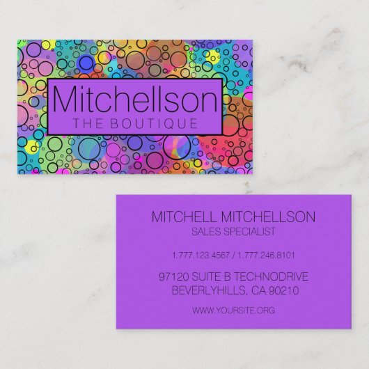 Rainbow Bubbles II RF名刺 名刺 (正面/裏面)