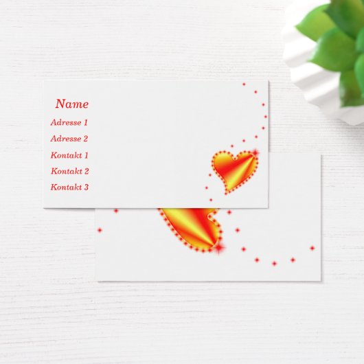 Rainbow Business Cardに星を付けたハート (デスク)