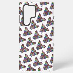 Rainbow Butterfly (白) - Samsung カーゼ Galaxy S22 Ultraケース