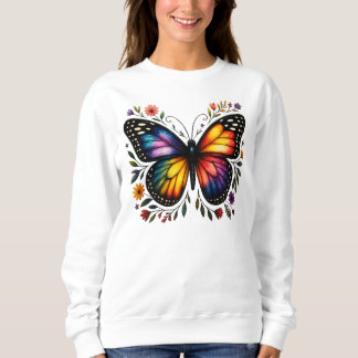 Rainbow Butterfly Art スウェットシャツ