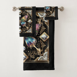 Rainbow Butterfly Art Deco Art Nouveau バスタオルセット