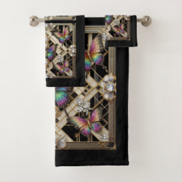 Rainbow Butterfly Art Deco Art Nouveau バスタオルセット