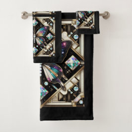 Rainbow Butterfly Art Deco Art Nouveau バスタオルセット