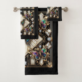 Rainbow Butterfly Art Deco Art Nouveau バスタオルセット