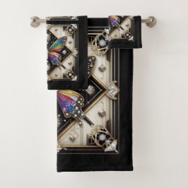 Rainbow Butterfly Art Deco Art Nouveau バスタオルセット