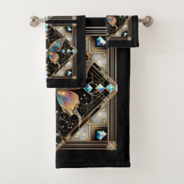 Rainbow Butterfly Art Deco Art Nouveau バスタオルセット