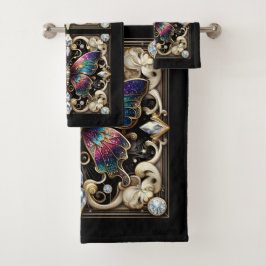 Rainbow Butterfly Art Deco Art Nouveau バスタオルセット