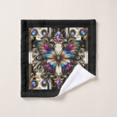 Rainbow Butterfly Art Deco Art Nouveau バスタオルセット (ウォッシュタオル)