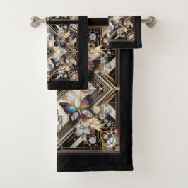 Rainbow Butterfly Art Deco Art Nouveau バスタオルセット