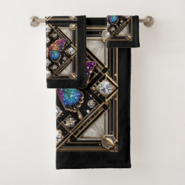 Rainbow Butterfly Art Deco Art Nouveau バスタオルセット