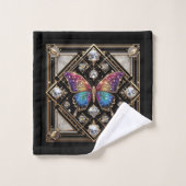 Rainbow Butterfly Art Deco Art Nouveau バスタオルセット (ウォッシュタオル)