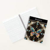 Rainbow Butterfly Art Deco Spiral Notebook ノートブック (内部)