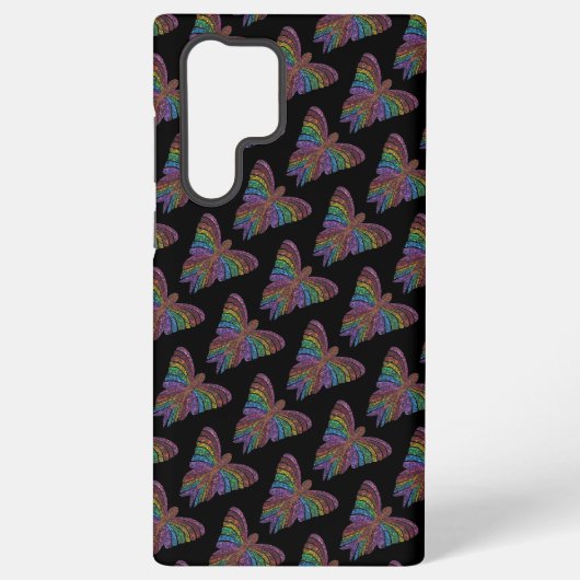 Rainbow Butterfly (black) - Samsungケース Samsung Galaxyケース (裏面)