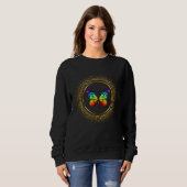 Rainbow Butterfly in a Golden Circle sweatshirt スウェットシャツ (正面フル)