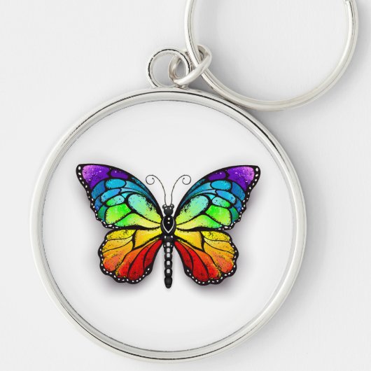 Rainbow butterfly Monarch キーホルダー (正面)