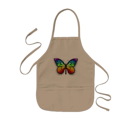 Rainbow butterfly Monarch 子供用エプロン (正面)