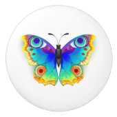 Rainbow Butterfly Peacock Eye セラミックノブ (正面)