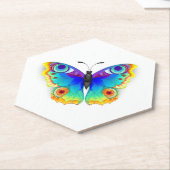 Rainbow Butterfly Peacock Eye ペーパーコースター (アングル)