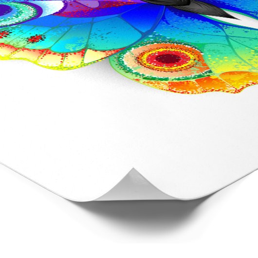 Rainbow Butterfly Peacock Eye ポスター (角)