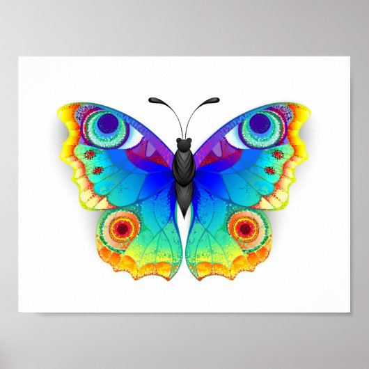 Rainbow Butterfly Peacock Eye ポスター (正面)