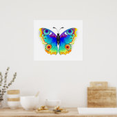 Rainbow Butterfly Peacock Eye ポスター (キッチン)
