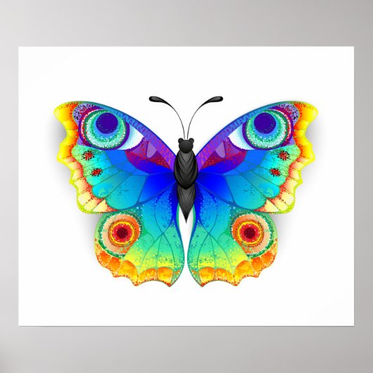 Rainbow Butterfly Peacock Eye ポスター (正面)