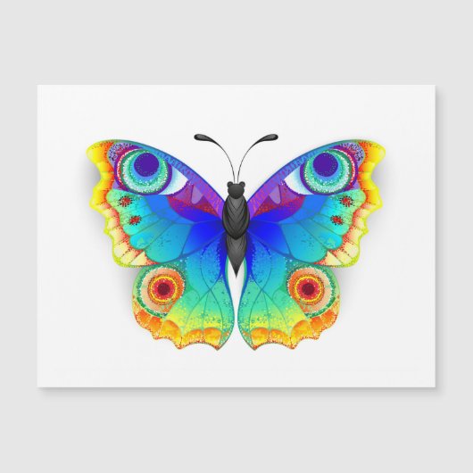 Rainbow Butterfly Peacock Eye マグネット招待状 (正面)