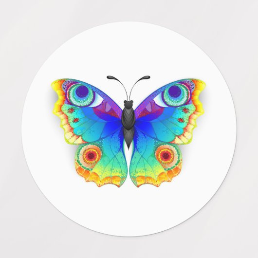 Rainbow Butterfly Peacock Eye ラベル (デザイン2)