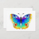 Rainbow Butterfly Peacock Eye 出欠カード (正面/裏面)