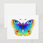 Rainbow Butterfly Peacock Eye 出欠カード (正面/裏面)