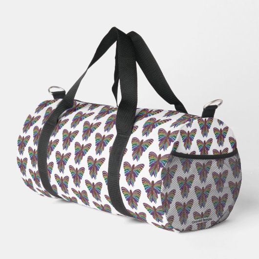 Rainbow Butterfly (white) - Duffel Bag ダッフルバッグ (右コーナー)