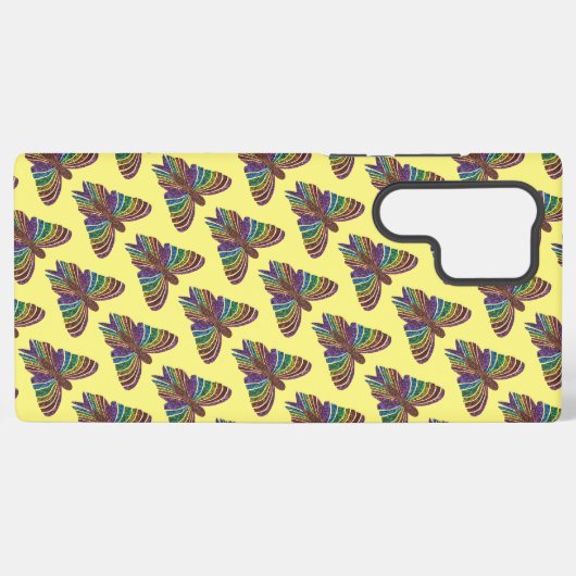 Rainbow Butterfly (yellow) - Samsung カバー (裏面横)