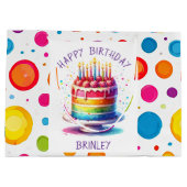 Rainbow Cake Happy Birthday ラージペーパーバッグ (裏面)