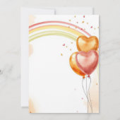 Rainbow Candle Unicorn Heart Girl 10th Birthday 招待状 (裏面)