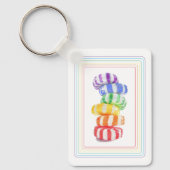 RAINBOW CANDYアルミニウム四角形キーチェーン キーホルダー (正面)