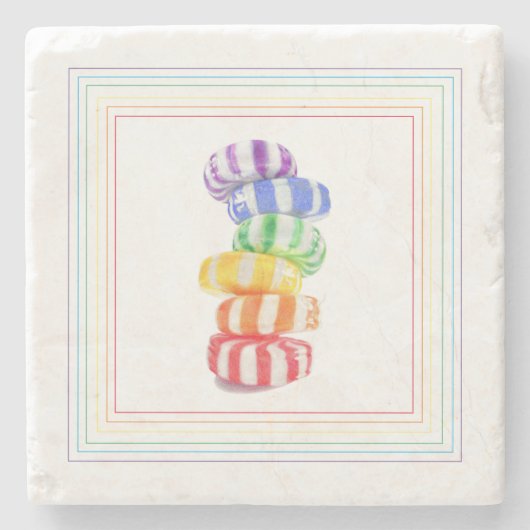 RAINBOW CANDY 大理石 コースター (正面)