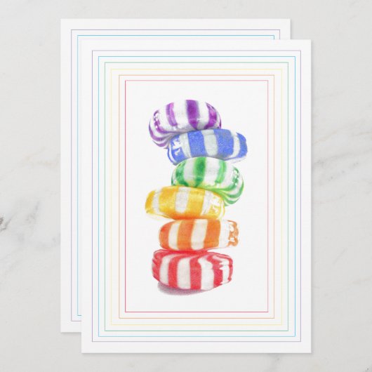 RAINBOW CANDY 5.5x7.5フラットカード カード (正面/裏面)