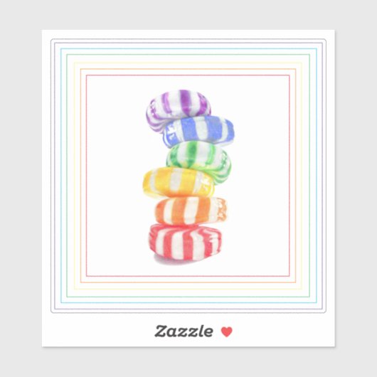 RAINBOW CANDY 6" Vinyl ステッカー シール (シート)