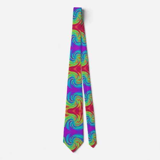 Rainbow candy lollypop swirl pattern background ネクタイ (正面)