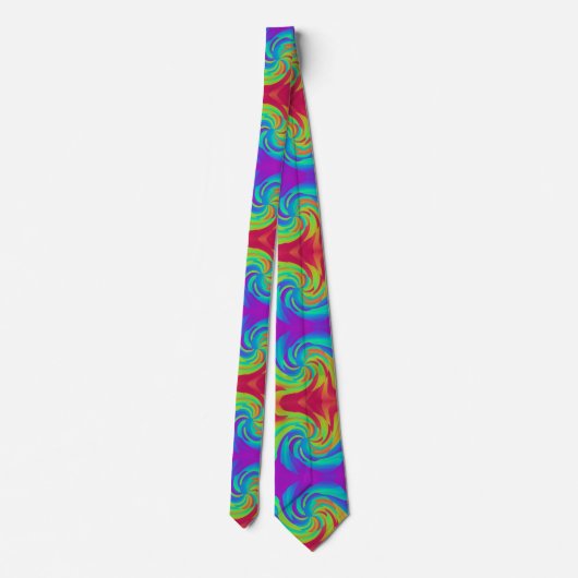 Rainbow candy lollypop swirl pattern background ネクタイ (裏面)