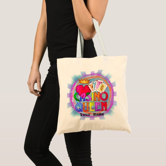 Rainbow Casino Queen Poker tote bag トートバッグ (正面(商品))