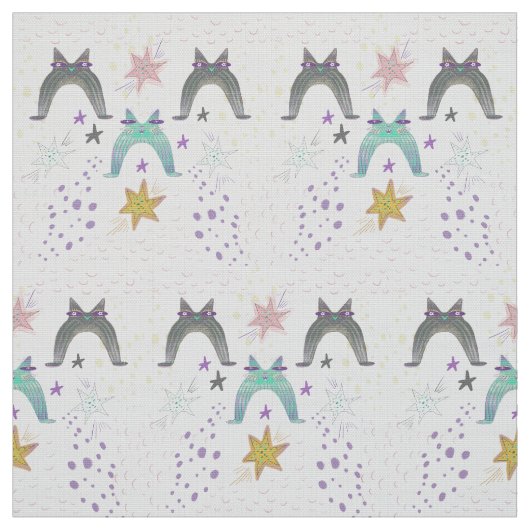 rainbow cat art ファブリック (見本)