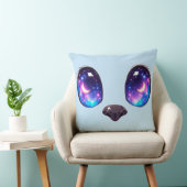 Rainbow Cat Eyes Kawaii Cat Face Illustration クッション (椅子)