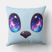 Rainbow Cat Eyes Kawaii Cat Face Illustration クッション (裏面)