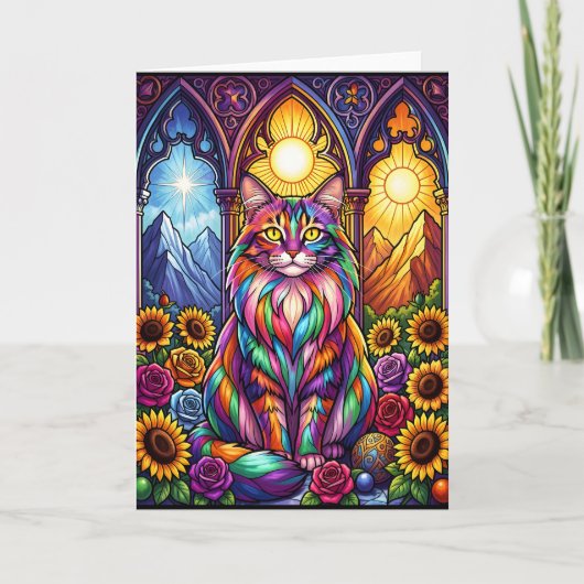 rainbow cat greeting card カード (正面)