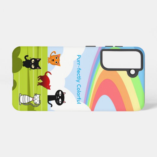 Rainbow & Cats Samsung Galaxy Case Samsung Galaxyケース (裏面横)