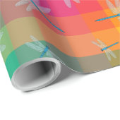 Rainbow Check with Dragonflies ラッピングペーパー (ロールコーナー)
